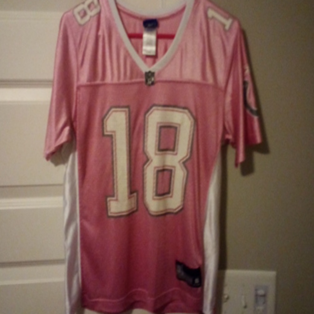 NFL Colts jersy pink/white Manning #18